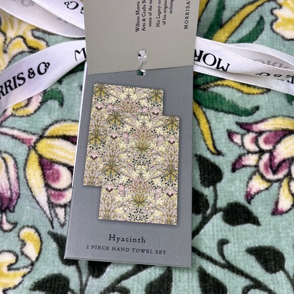 William Morris & Co Hyacinth 7 Pc Floral Velour Bath Towel Set - Picture 4 of 7